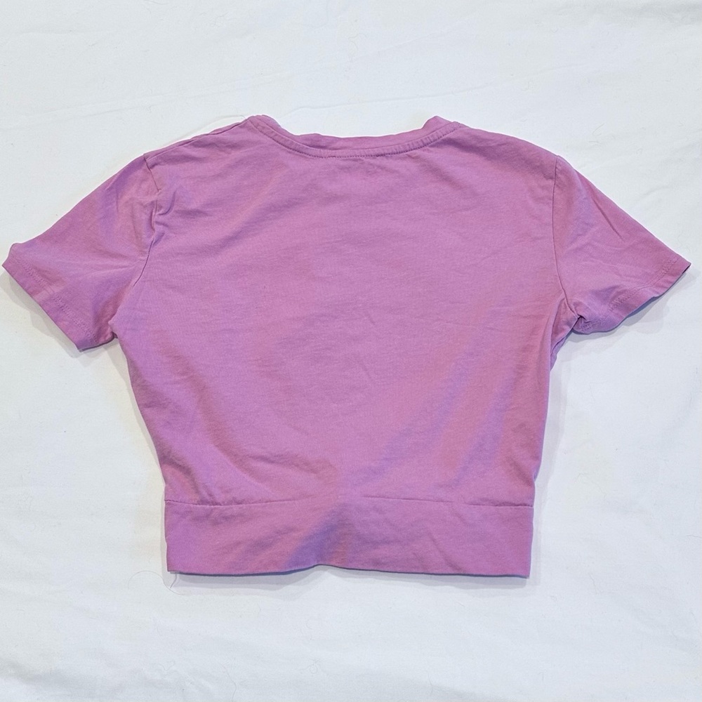 ZARA Pink Knotted Front Cropped T-Shirt - Size S. - Picture 3 of 4